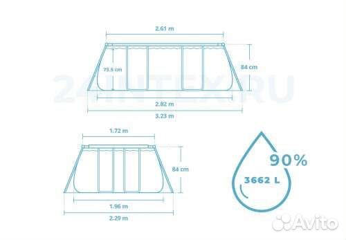 Bestway 282х196х84 см + фильтр-насос