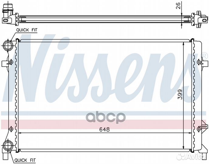 Радиатор двигателя 65277A Nissens