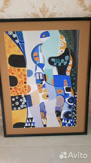 Картина интерьерная, акварель, пластиковая рама