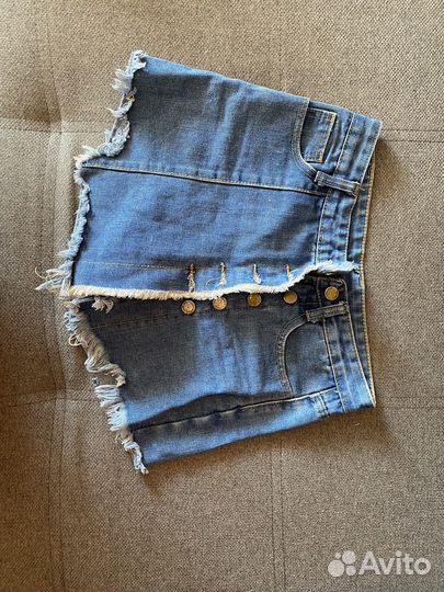 Юбка-шорты джинсовые, юбка кожзам, джемпер