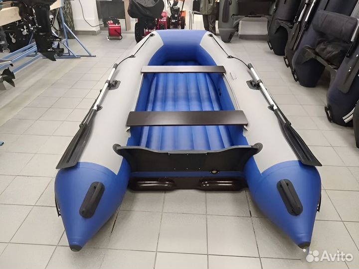 Лодка пвх Stormline Classic Air 380 серо-синяя