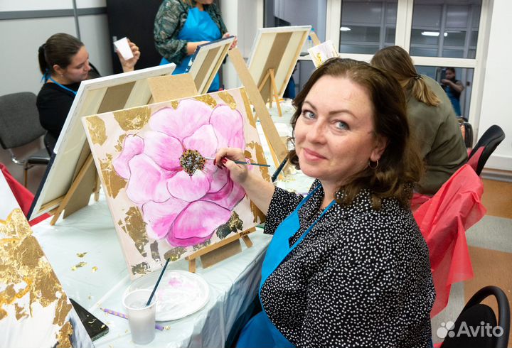 Мастер - класс интерьерная картина с поталью, арт