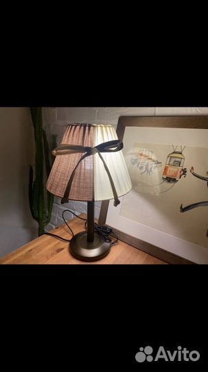 Абажур прованс с бантиком Лён