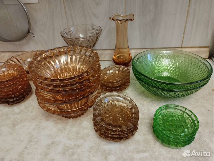 Посуда цветное стекло времен СССР