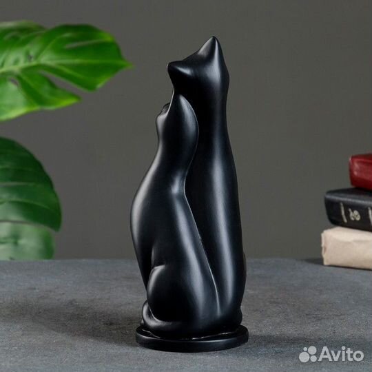 Фигура 'Пара кошек' черная 10х27х10см