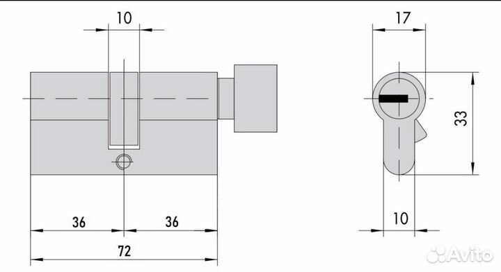 Личинка для замка Mottura