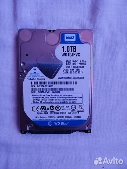 Жесткий диск для ноутбука 750 гб, 1 тб