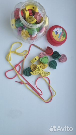 Деревянная шнуровка бусы