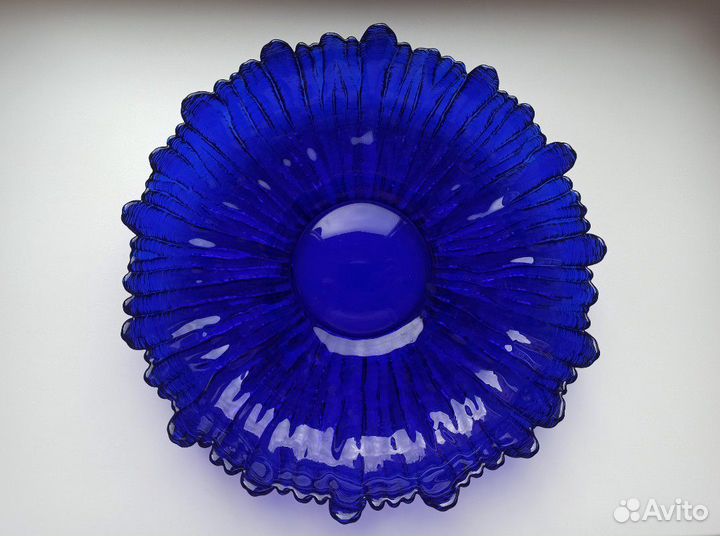 Блюдо и салатник из цветного стекла СССР