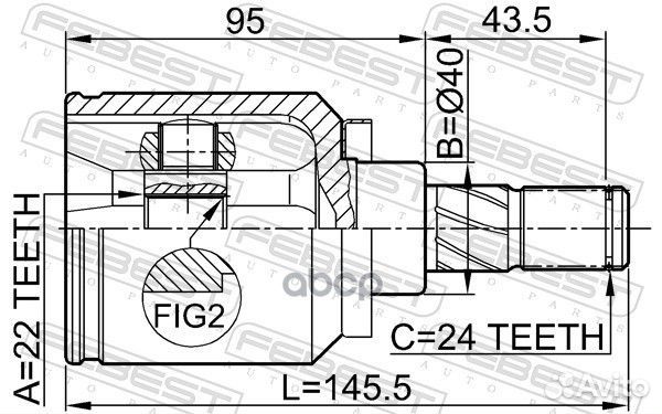 ШРУС внутренний 22x40x24 (nissan almera N16 (UK