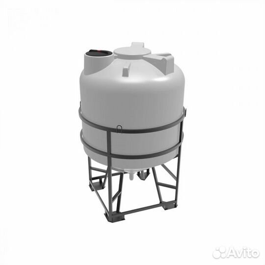 Емкость конусная пластиковая с полным сливом