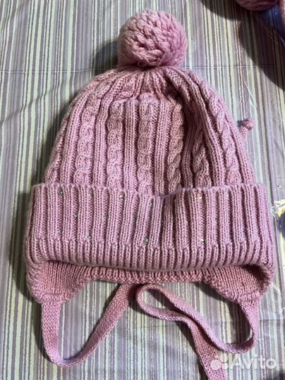 Шапка и шарф для девочки 50-52