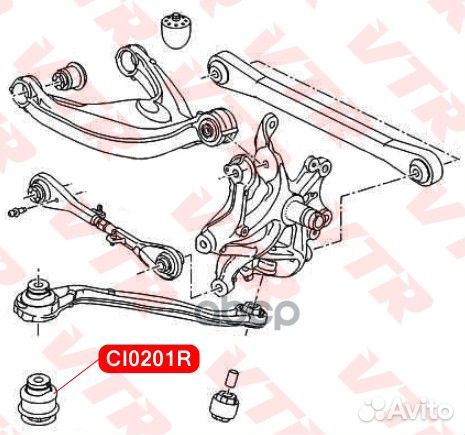 Сайленблок заднего нижнего продольного рычага