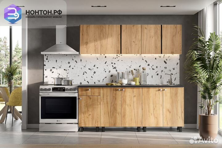 Кухня Зефир 2.0 м дуб золотой