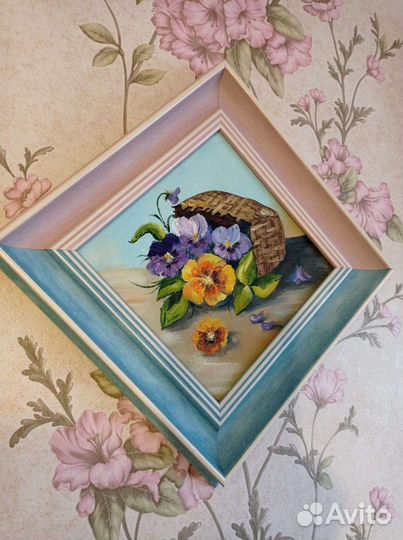 Картина маслом цветы ангелы