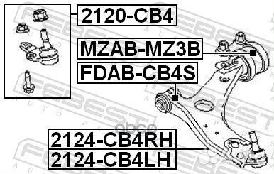 Опора шаровая 2120-CB4 2120-CB4 Febest