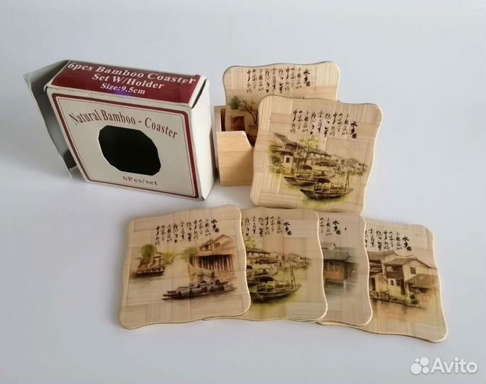 Подставка под горячее, бамбук, 6шт