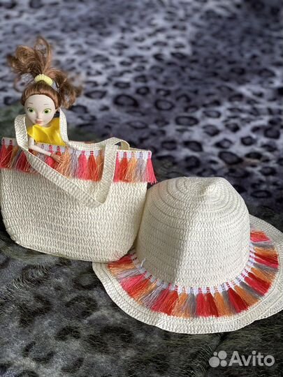 Шляпка детская летняя с сумочкой