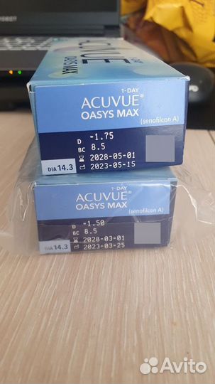 Линзы Acuvue oasys max -1.75(16шт)