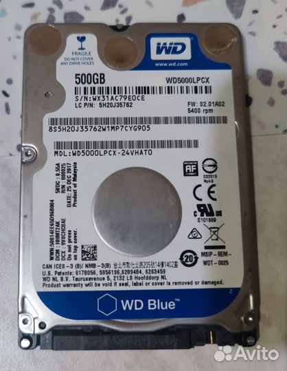 Жесткий диск Western Digital 500 гб 2.5