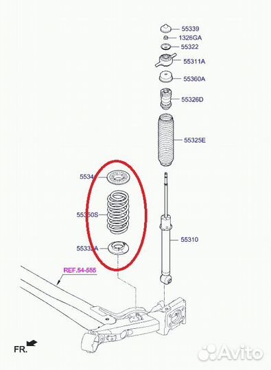 Пружина амортизатора задняя Kia Rio 4 седан 1.6