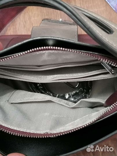 Сумка кожаная женская новая цвет бордо