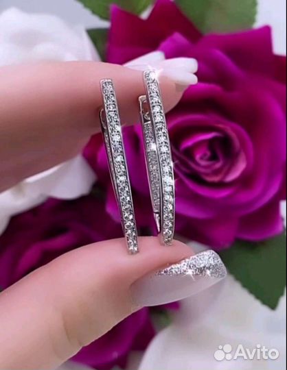 Серебряные серьги новые