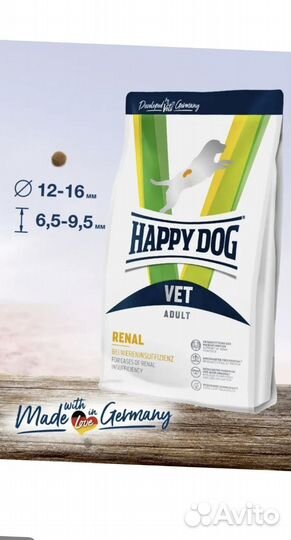 Сухой корм для собак Happy Dog renal 4 кг