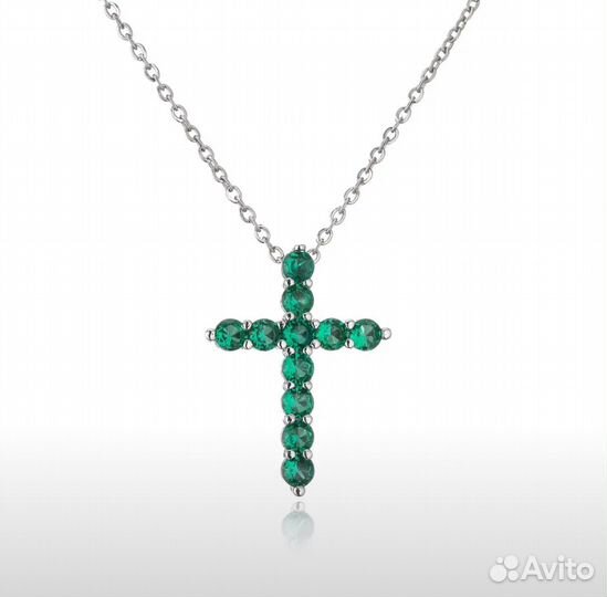 Подвеска с крестиком в камнях