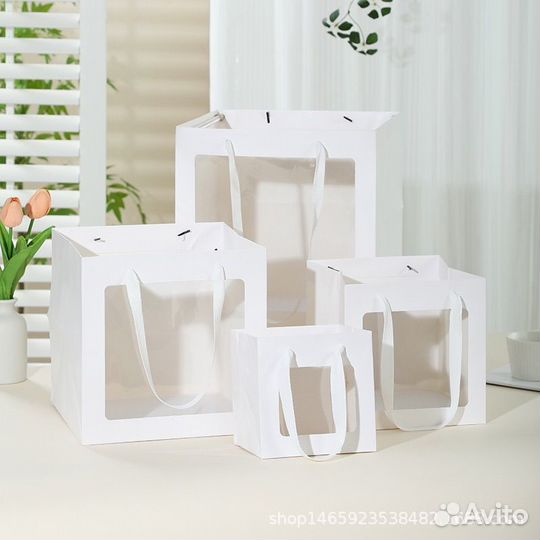 Пакеты с прозрачным окном подарочные