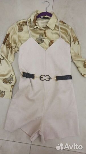 Zara замшевый комбинезон