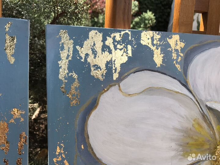 2 Картины маслом холст на котроне 50*40 одна