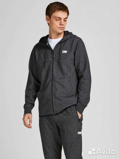 Новая мужская толстовка худи S/46 Jack&Jones серая