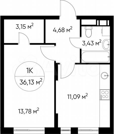 1-к. квартира, 36,1 м², 17/17 эт.