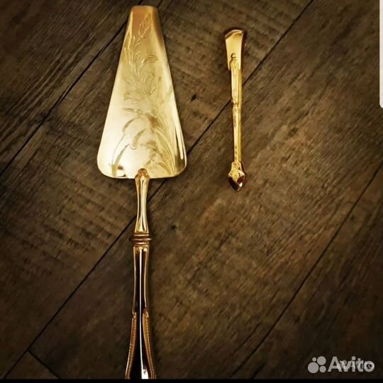 Лопатка сервировочная позолота винтаж