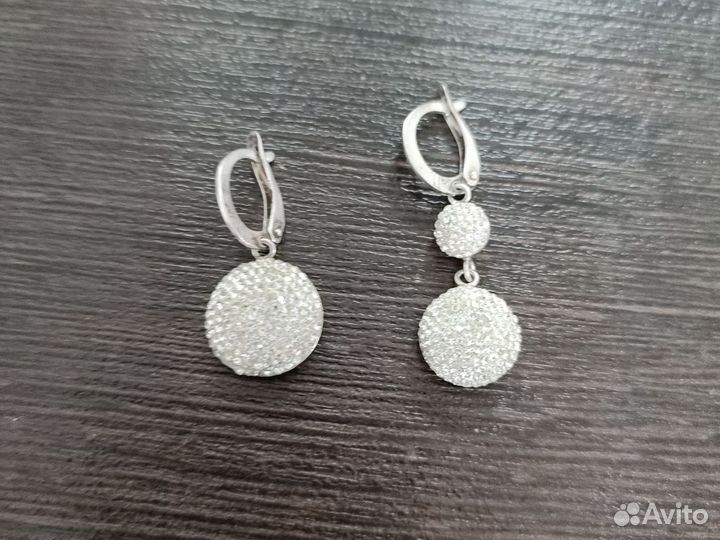 Серьги серебро в позолоте