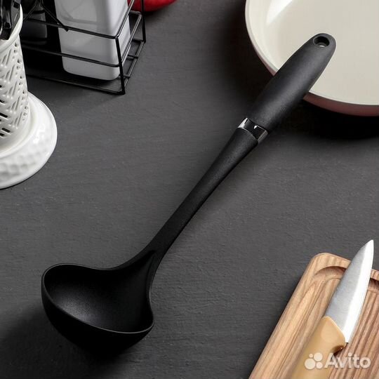 Половник Доляна «Глэйд», 34 см, ручка soft-touch