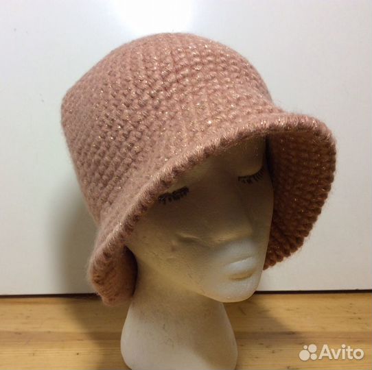 Вязаная шляпка с люрексом, размер 54-57, арт 168