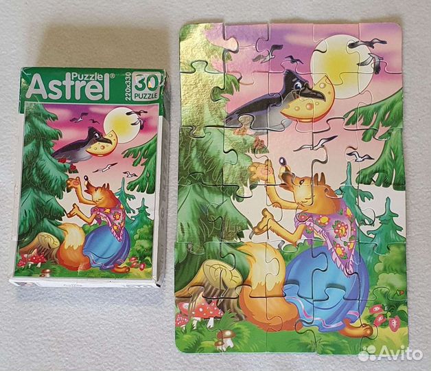 Деревянные, картонные пазлы от 2 лет. Звери.Сказки