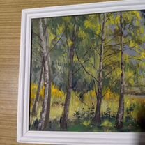 Пейзаж Роща, холст, масло, 39 х 22