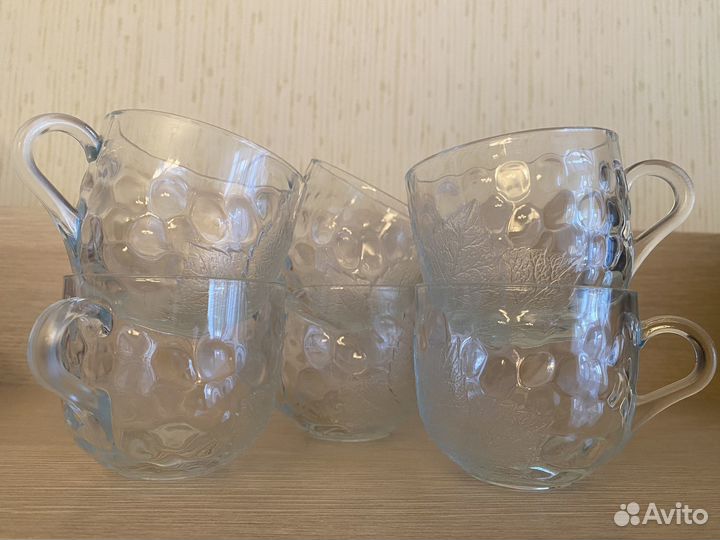 Набор стеклянных чашек 6 шт