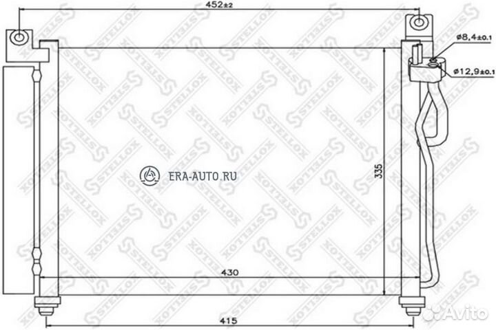 Stellox 1045114SX NS948288FC 351 302-671AVA KA5065 9760607000 радиатор конд.\ Kia Picanto all 04