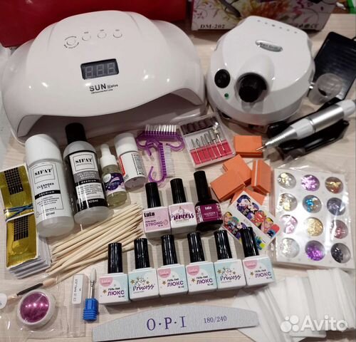 Стартовый набор для маникюра с большой лампой