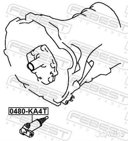 Цилиндр сцепления рабочий 0480KA4T Febest