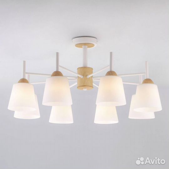 Люстра металл и стекло современная