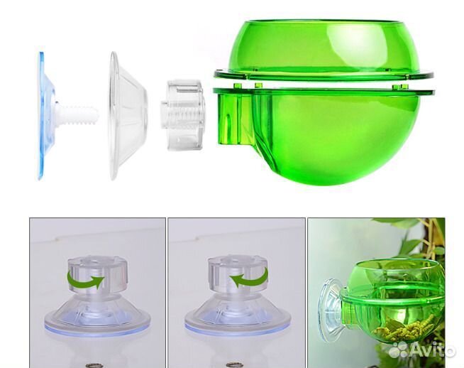 Кормушка/поилка для рептилий на присоске