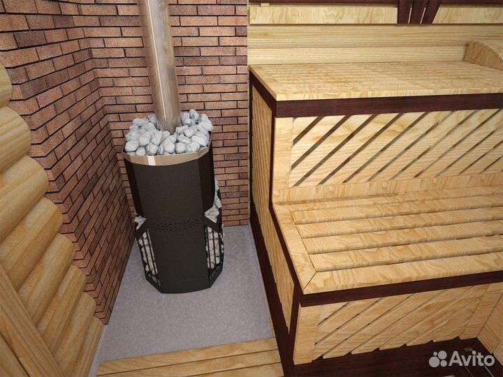 Печь для бани Русь-сетка 12 Л Панорама