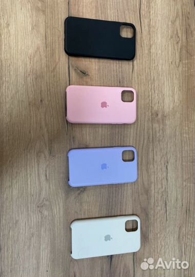 Чехлы для iPhone 11 черн, бел, роз