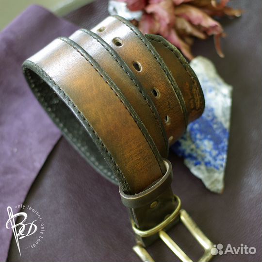 Модный, эксклюзивный ремень из буйвола. Handmade