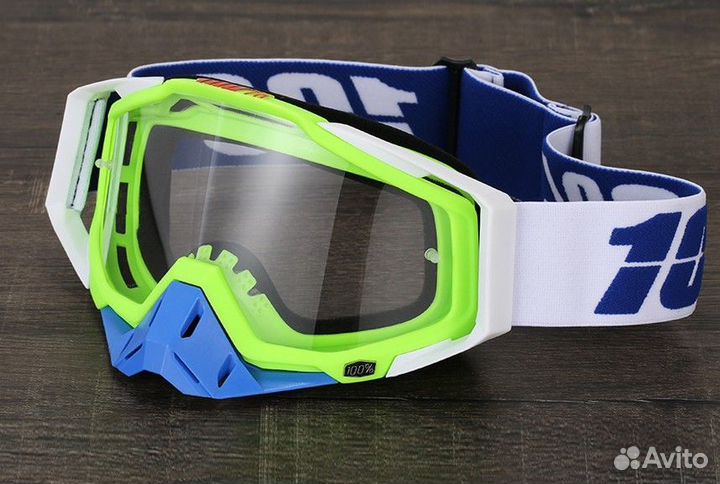 Очки кроссовые 100 racecraft blue acid clear lens